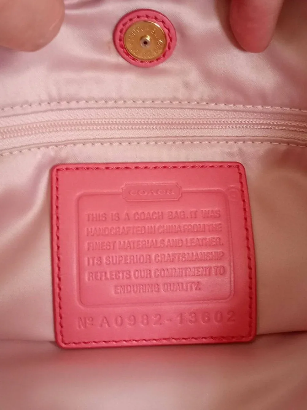 Coach Cricket Satchel Purse White & Coral Pink Bag Y2K Vintage